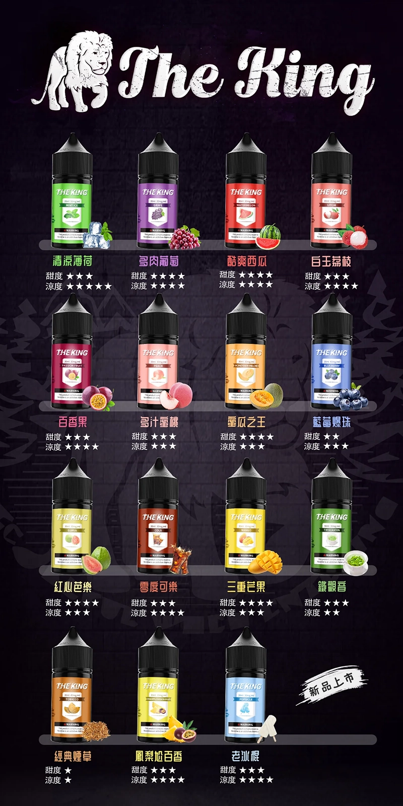 小煙油 THE KING煙油 無涼無丁 王者電子煙油 30ml/50mg