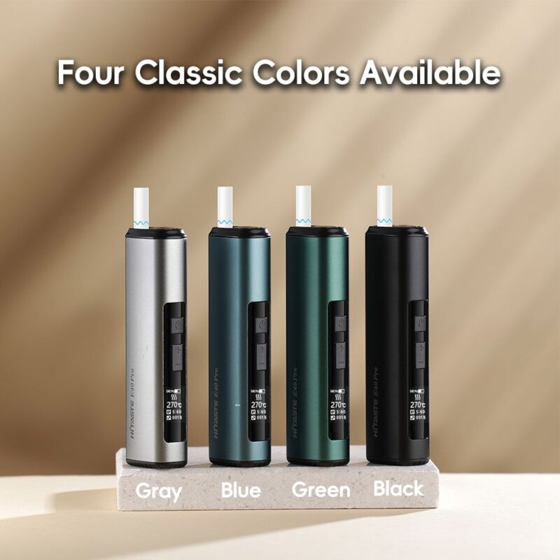 HiTaste E40 Pro 二回機全色系外觀，銀色/藍色/綠色/黑色，TEREA專用可調溫加熱器
